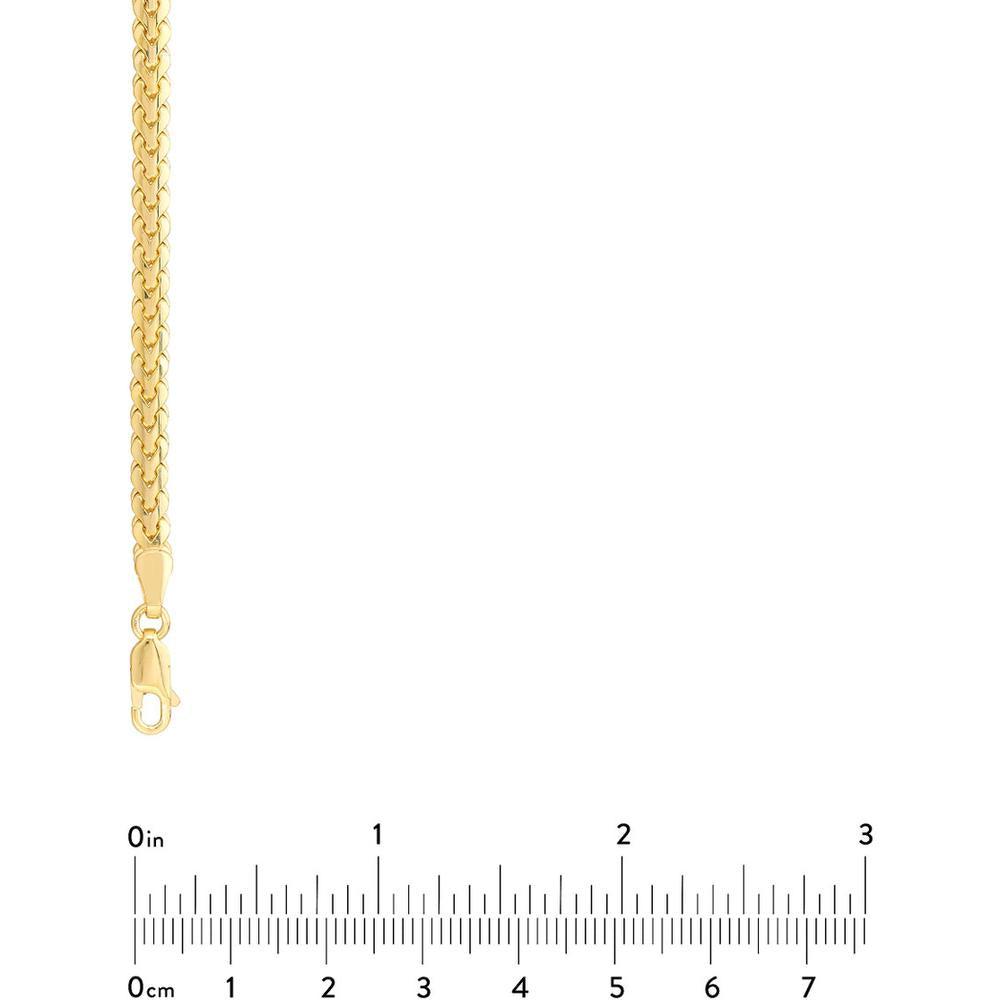 Olas d'Oro - 14K Yellow Gold 4mm Flat Bombe Franco Chain Bracelet - 8.50'' Length