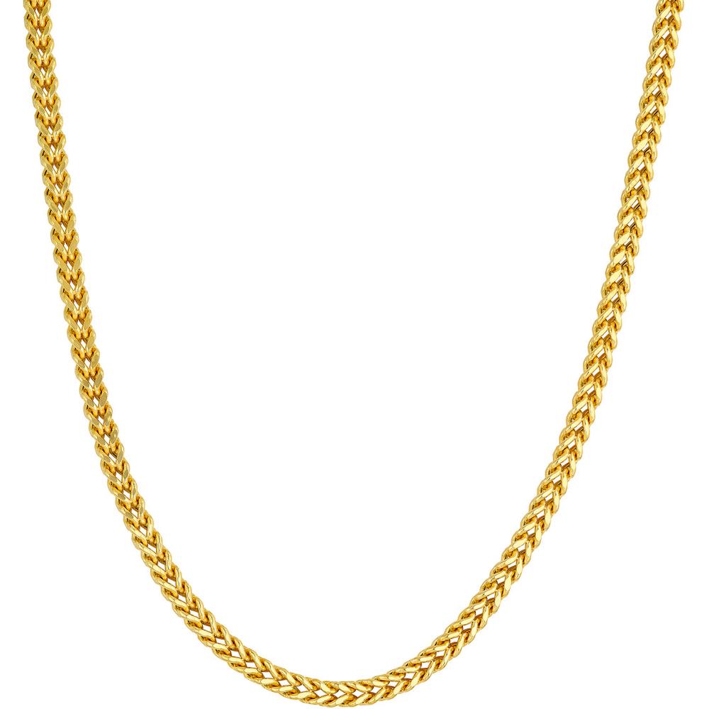 Olas d'Oro - 14K Yellow Gold 4mm Hollow Franco Chain Necklace - 22" - 26.18g