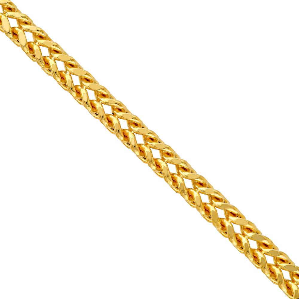 Olas d'Oro - 14K Yellow Gold 4mm Hollow Franco Chain Necklace - 22" - 26.18g