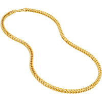 Olas d'Oro - 14K Yellow Gold 4mm Hollow Franco Chain Necklace - 22" - 26.18g