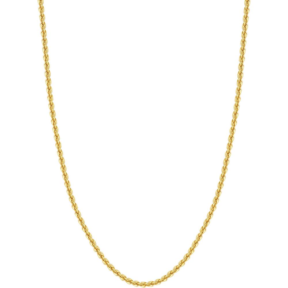 Olas d'Oro - 14K Yellow Gold 4mm Light Rope Chain Necklace - 24'' with Lobster Lock