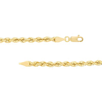 Olas d'Oro - 14K Yellow Gold 4mm Light Rope Chain Necklace - 24'' with Lobster Lock
