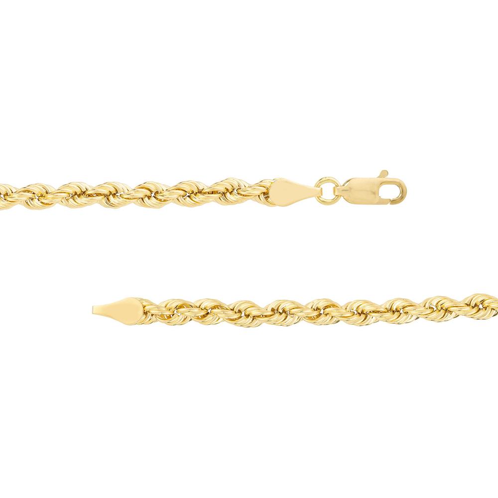 Olas d'Oro - 14K Yellow Gold 4mm Light Rope Chain Necklace - 24'' with Lobster Lock