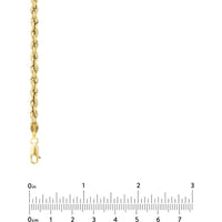 Olas d'Oro - 14K Yellow Gold 4mm Light Rope Chain Necklace with Lobster Lock - 20'' Length