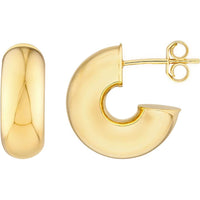 Olas d'Oro - 14K Yellow Gold 4mm Polished Open Hoop Earrings - 2.35g Total Weight