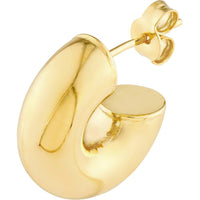 Olas d'Oro - 14K Yellow Gold 4mm Polished Open Hoop Earrings - 2.35g Total Weight