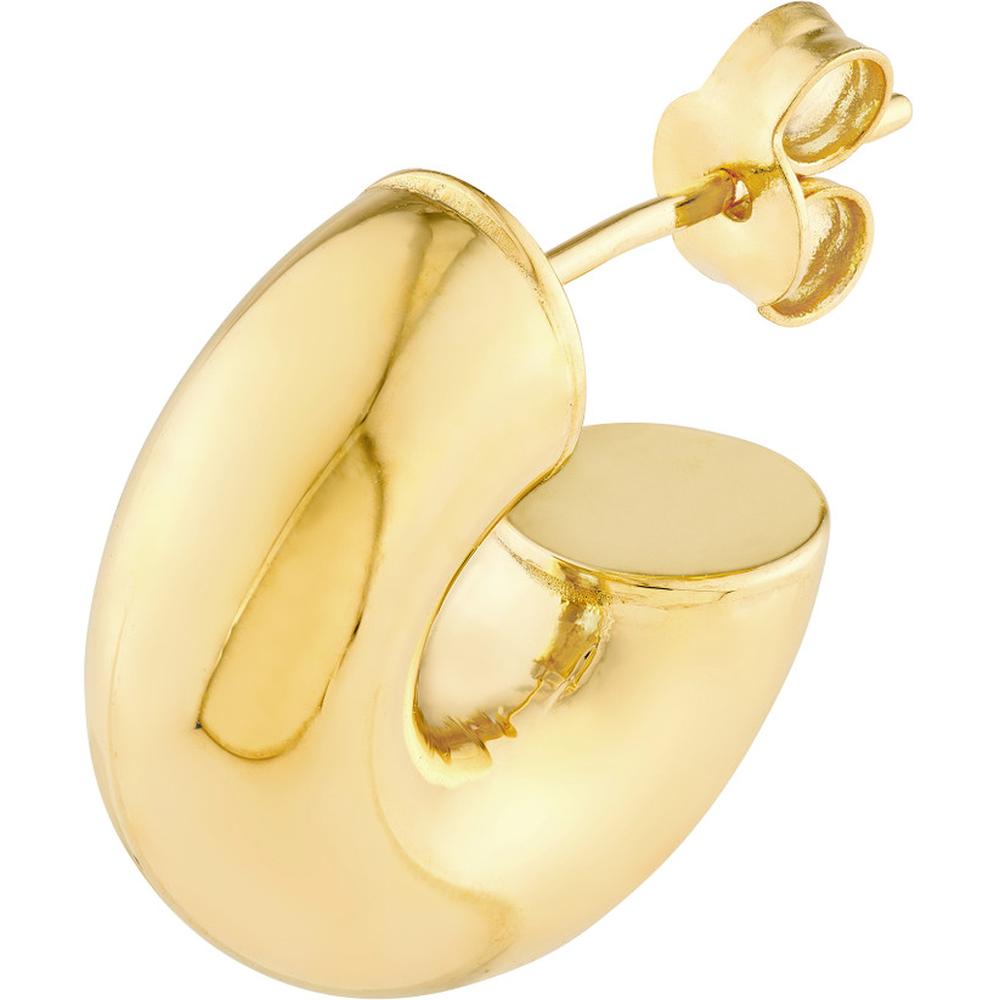Olas d'Oro - 14K Yellow Gold 4mm Polished Open Hoop Earrings - 2.35g Total Weight