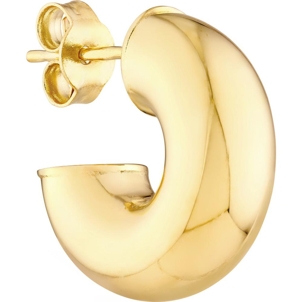 Olas d'Oro - 14K Yellow Gold 4mm Polished Open Hoop Earrings - 2.35g Total Weight