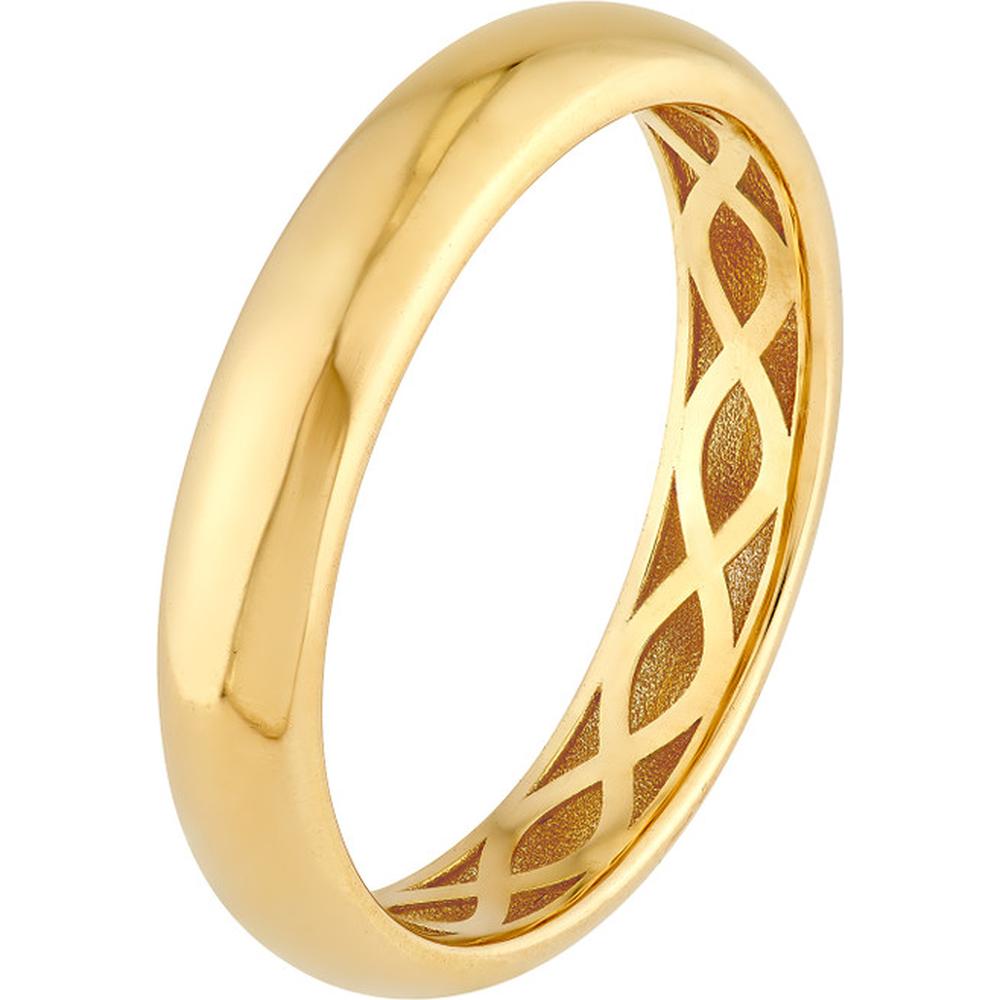 Olas d'Oro - 14K Yellow Gold 4mm Round Band - Size 7 - Timeless Elegant Design