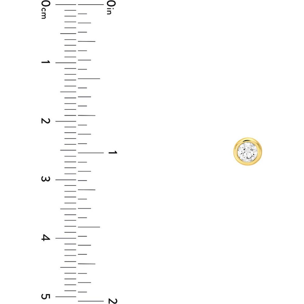 Olas d'Oro - 14K Yellow Gold 4mm Round Diamond Martini Bezel Stud Earrings - 0.49 Carat Total Diamond Weight