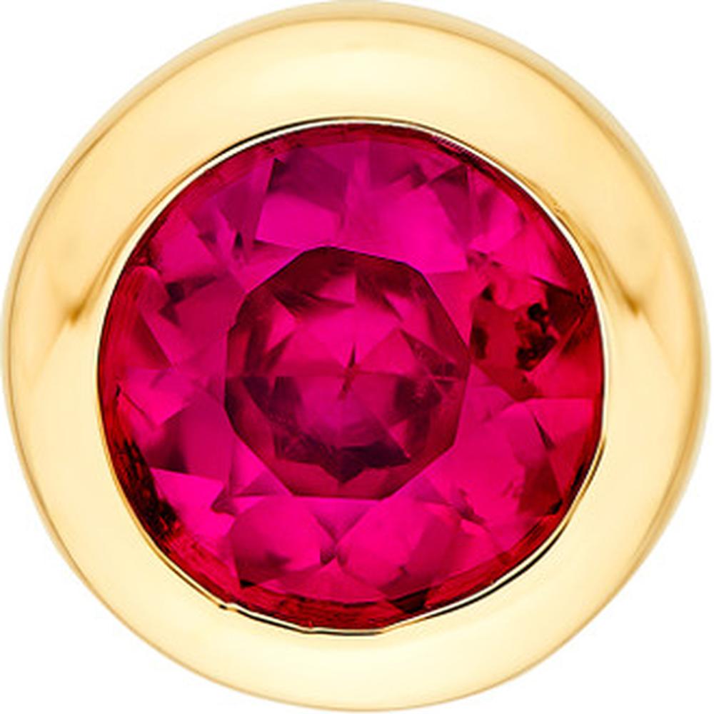 Olas d'Oro - 14K Yellow Gold 4mm Round Ruby Stud Earrings - 0.66 Carat Total Ruby Weight
