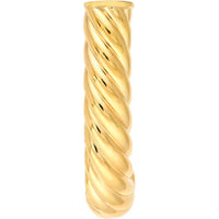 Olas d'Oro - 14K Yellow Gold 4mm Round Twisted J Hoop Earrings - 1.70g Total Weight