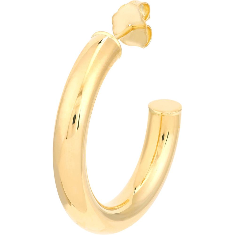 Olas d'Oro - 14K Yellow Gold 4mm x 25mm Tube Hoop Earrings  Lightweight Design
