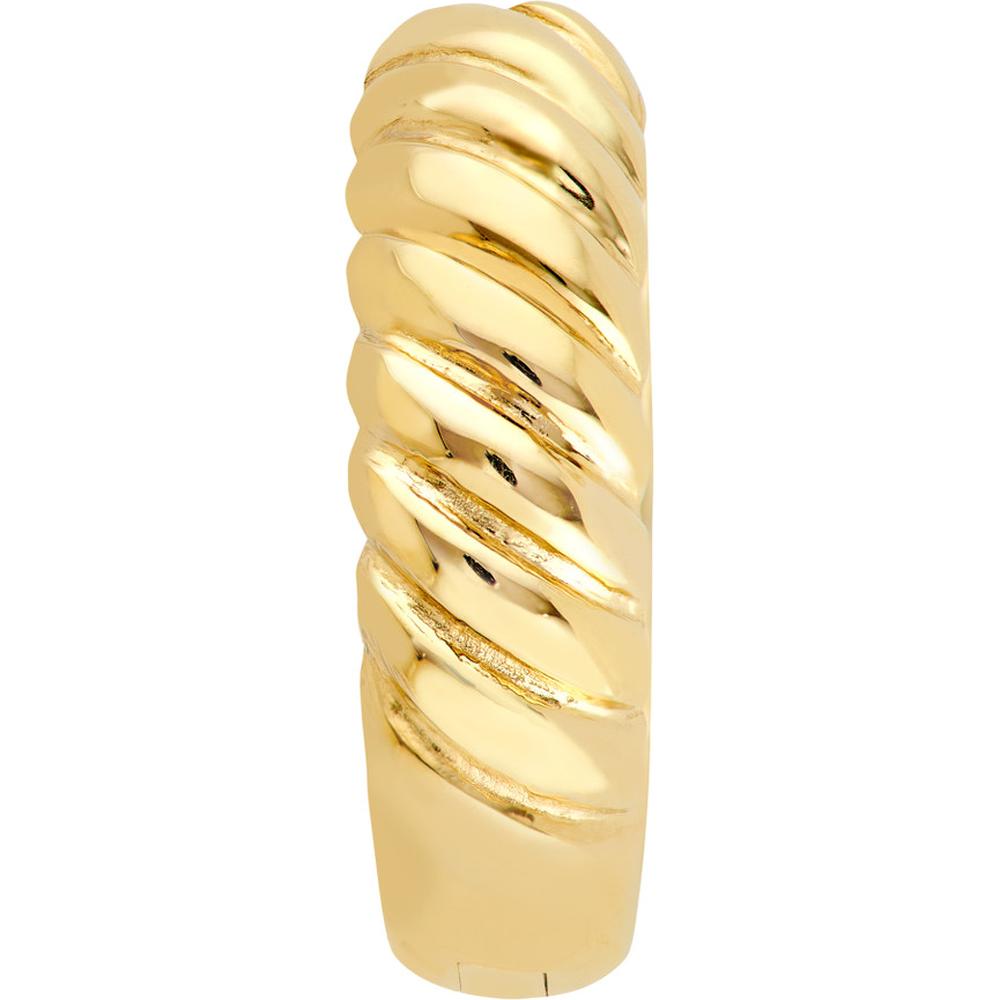 Olas d'Oro - 14K Yellow Gold 4x13mm 1/2 Twisted Hinge Hoop Earrings - 2.39 Grams Total Weight
