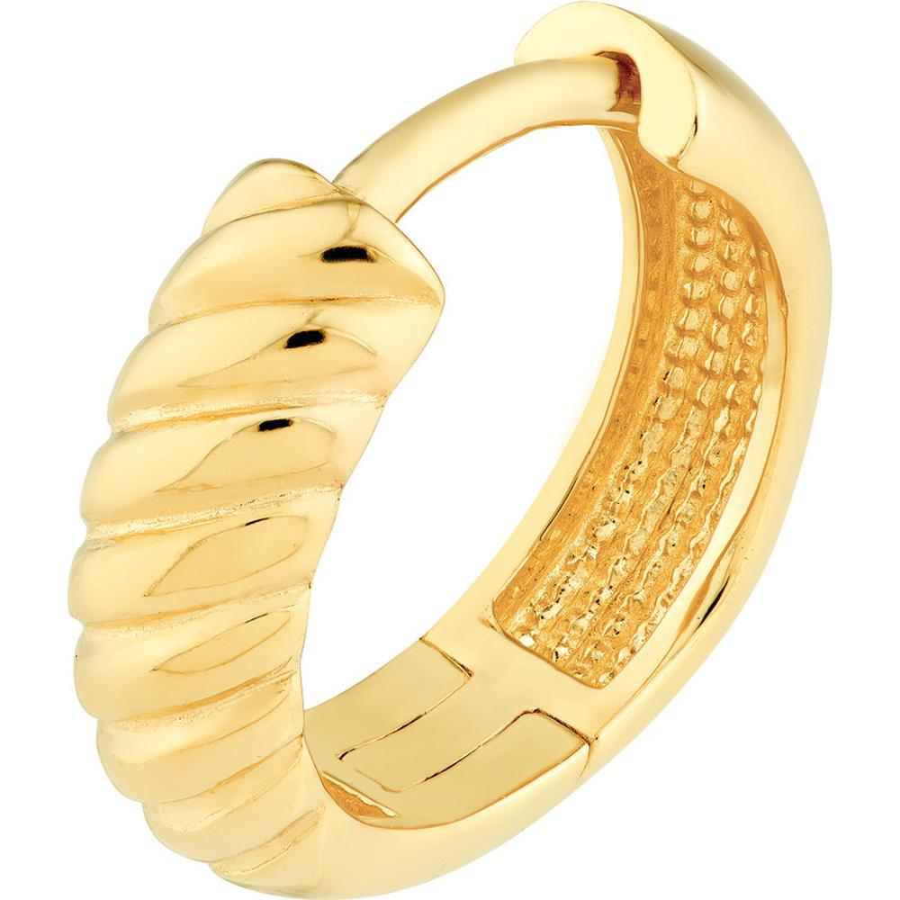 Olas d'Oro - 14K Yellow Gold 4x13mm 1/2 Twisted Hinge Hoop Earrings - 2.39 Grams Total Weight