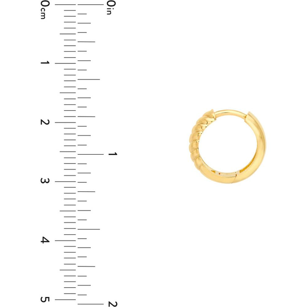 Olas d'Oro - 14K Yellow Gold 4x13mm 1/2 Twisted Hinge Hoop Earrings - 2.39 Grams Total Weight