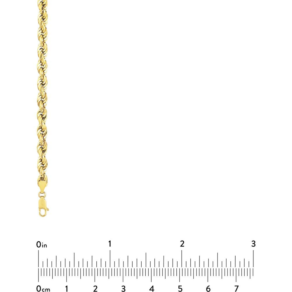 Olas d'Oro - 14K Yellow Gold 5.10mm Light Rope Chain Bracelet with Lobster Lock - 8.50'' Length