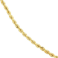 Olas d'Oro - 14K Yellow Gold 5.10mm Light Rope Chain Necklace with Lobster Lock  20''