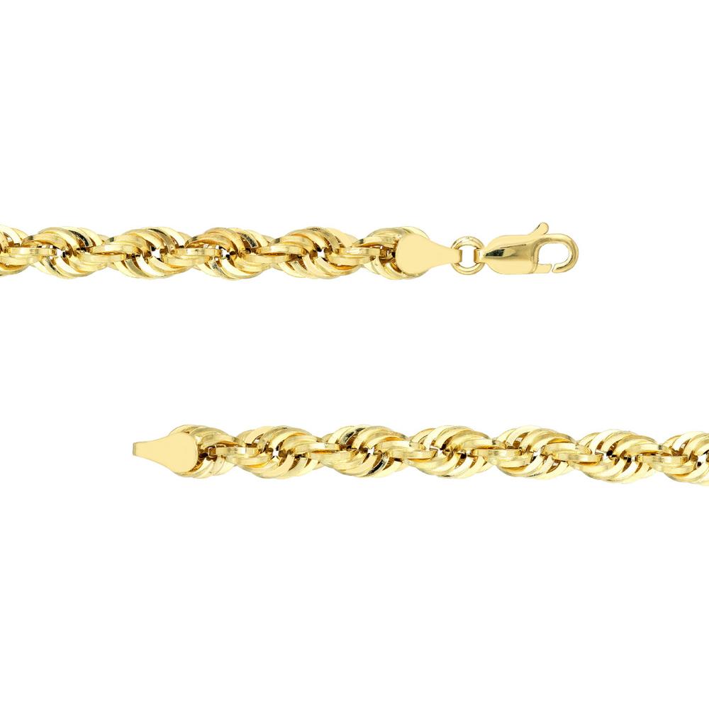 Olas d'Oro - 14K Yellow Gold 5.10mm Light Rope Chain Necklace with Lobster Lock  20''