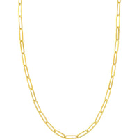 Olas d'Oro - 14K Yellow Gold 5.10mm Paper Clip Chain Bracelet with Pear Shape Lobster Clasp - 4.27g Average Weight