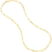 Olas d'Oro - 14K Yellow Gold 5.10mm Paper Clip Chain Necklace - 20'' Length