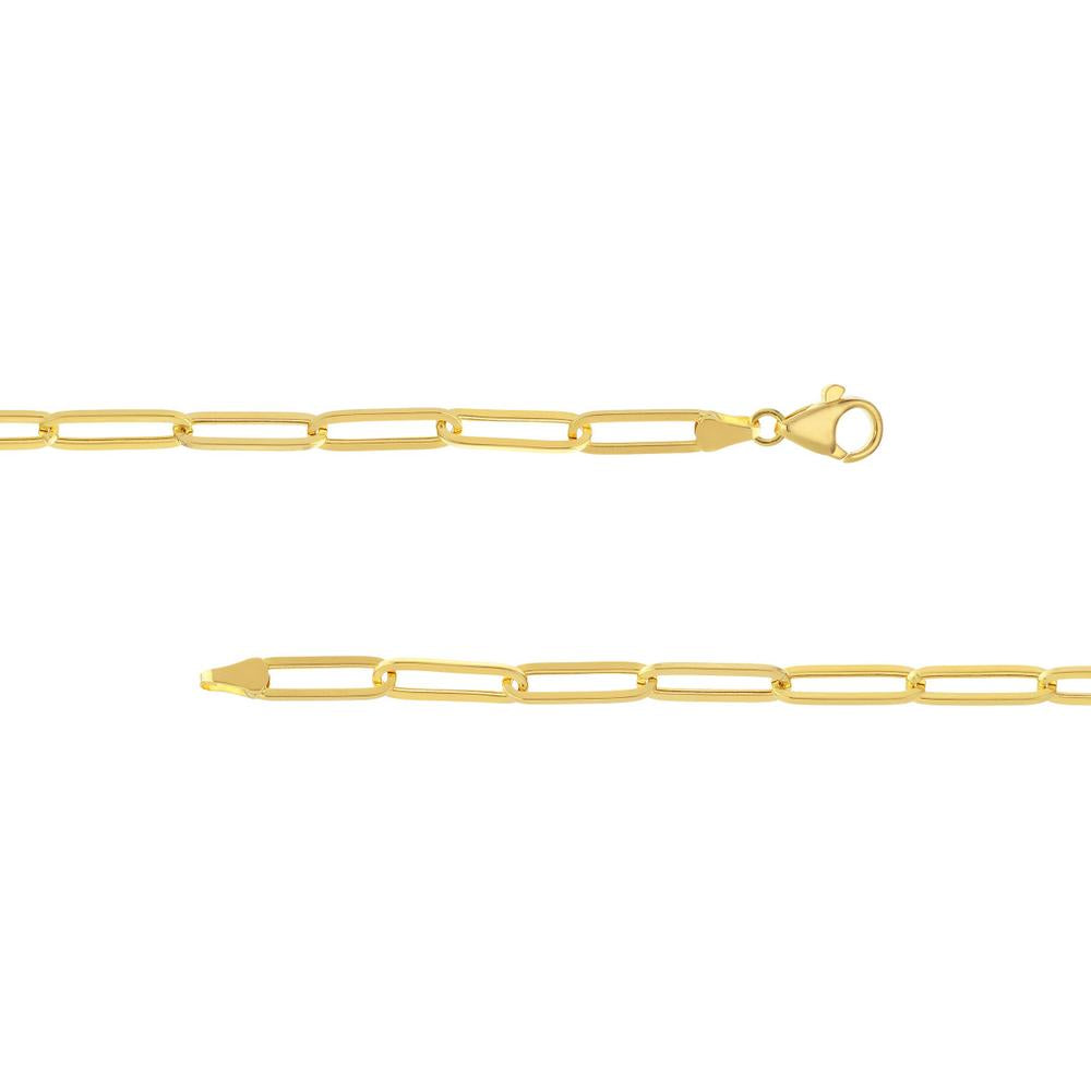 Olas d'Oro - 14K Yellow Gold 5.10mm Paper Clip Chain Necklace - 30'' Length