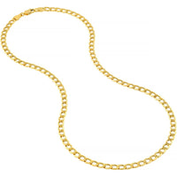 Olas d'Oro - 14K Yellow Gold 5.20mm Hollow Diamond-Cut Curb Chain Bracelet  8'' Length, 4.27g Average Weight