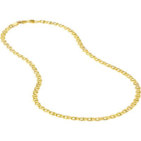 Olas d'Oro - 14K Yellow Gold 5.40mm Concave Mariner Chain Bracelet with Lobster Lock - 7.50" Length