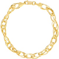 Olas d'Oro - 14K Yellow Gold 5.4mm Square Wire Hollow Link Bracelet - 4.07 Grams Total Weight