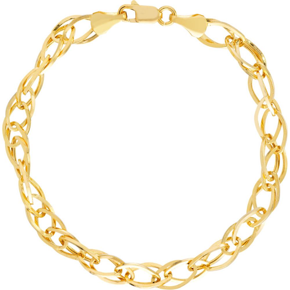 Olas d'Oro - 14K Yellow Gold 5.4mm Square Wire Hollow Link Bracelet - 4.07 Grams Total Weight