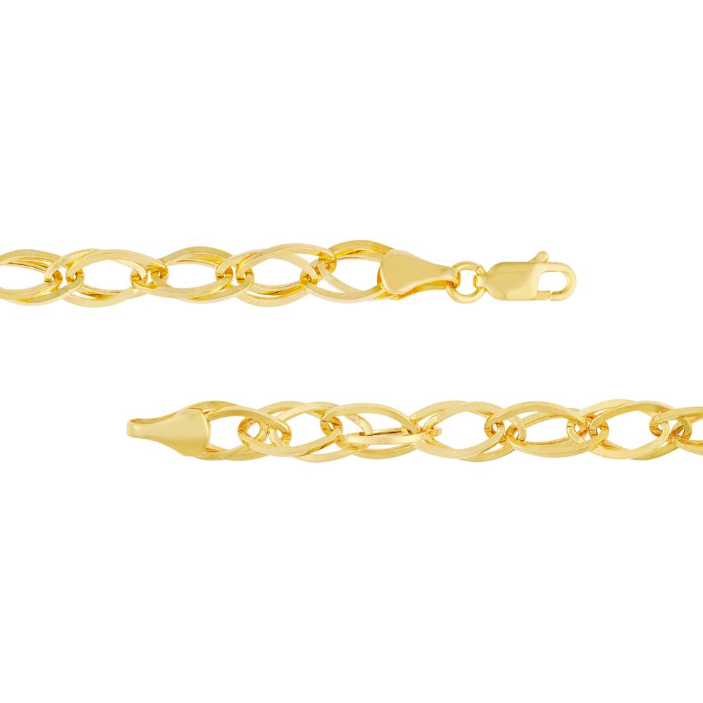 Olas d'Oro - 14K Yellow Gold 5.4mm Square Wire Hollow Link Bracelet - 4.07 Grams Total Weight