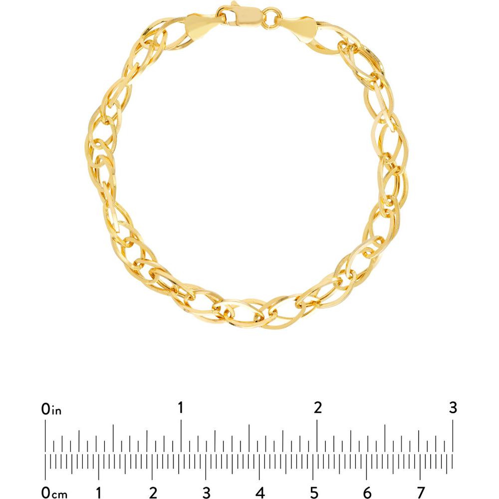 Olas d'Oro - 14K Yellow Gold 5.4mm Square Wire Hollow Link Bracelet - 4.07 Grams Total Weight