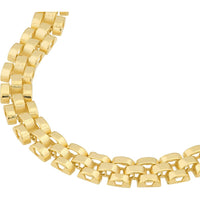 Olas d'Oro - 14K Yellow Gold 5.50mm Brick Pattern Bracelet with Pear Shape Lobster Clasp - 8.05 Grams Total Weight