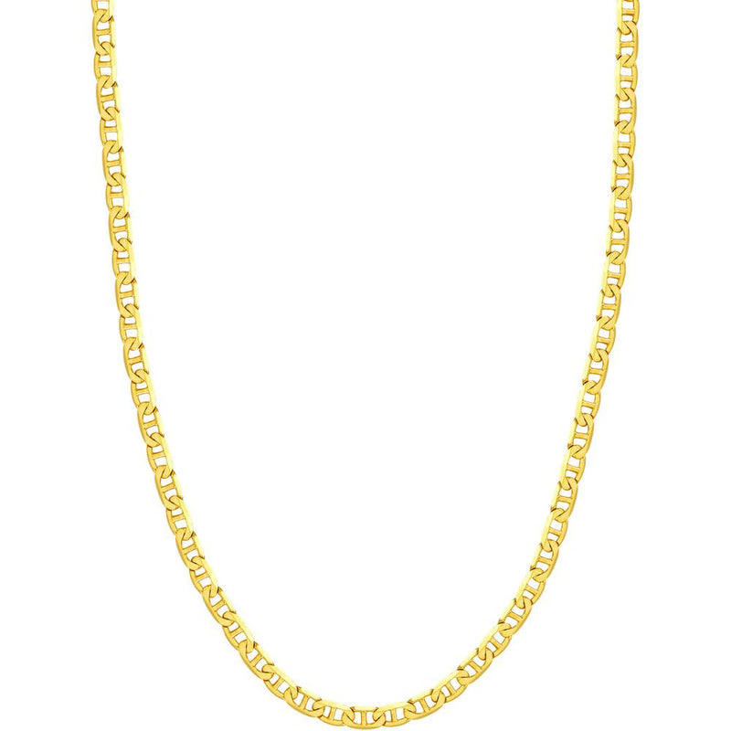 Olas d'Oro - 14K Yellow Gold 5.6mm Mariner Chain Necklace - 30" with Lobster Lock