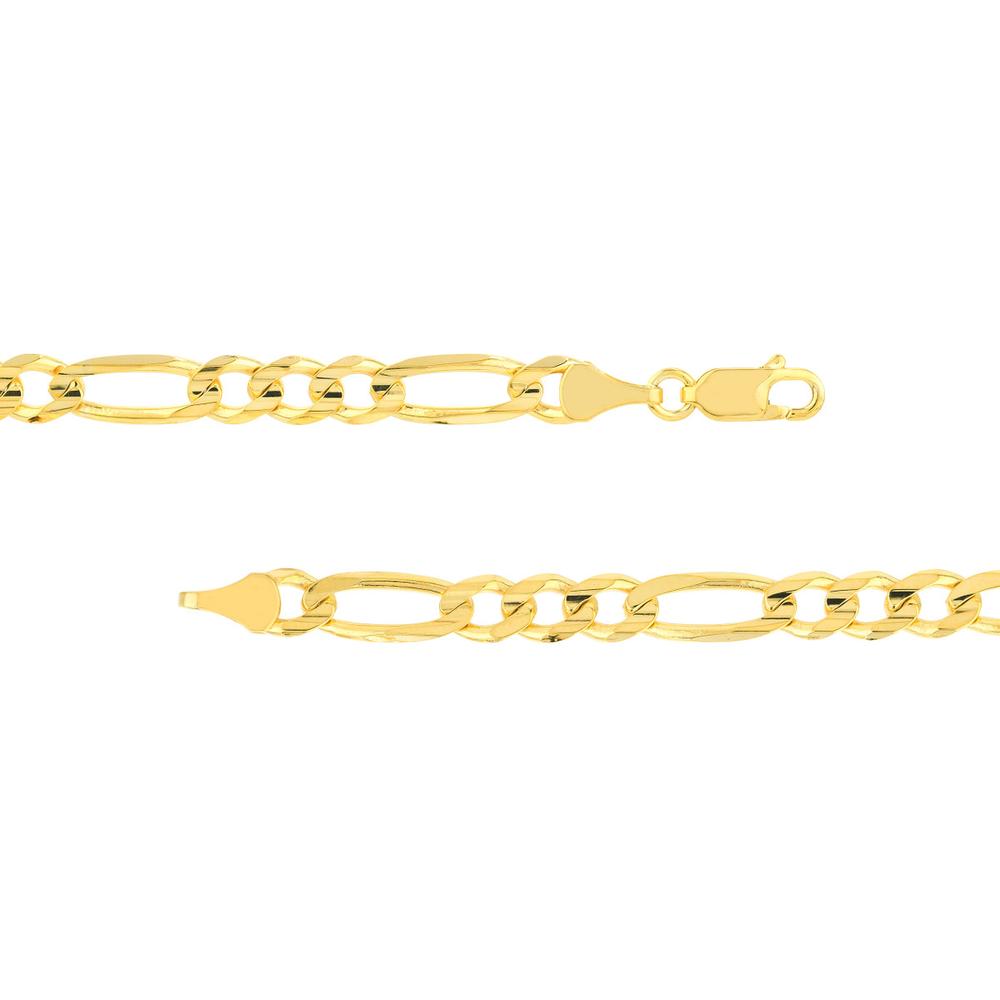 Olas d'Oro - 14K Yellow Gold 5.8mm Concave Figaro Chain Necklace - 20 Inches - 26.57 Grams