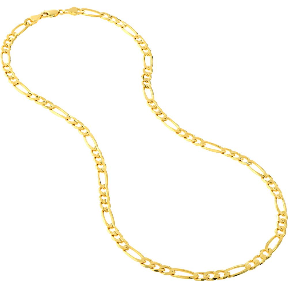 Olas d'Oro - 14K Yellow Gold 5.8mm Concave Figaro Chain Necklace - 22 Inches - 29.24 Grams