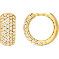 Olas d'Oro - 14K Yellow Gold 5-Row Diamond Pave Huggies - 0.54 Carat Total Diamond Weight