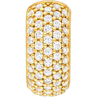 Olas d'Oro - 14K Yellow Gold 5-Row Diamond Pave Huggies - 0.54 Carat Total Diamond Weight