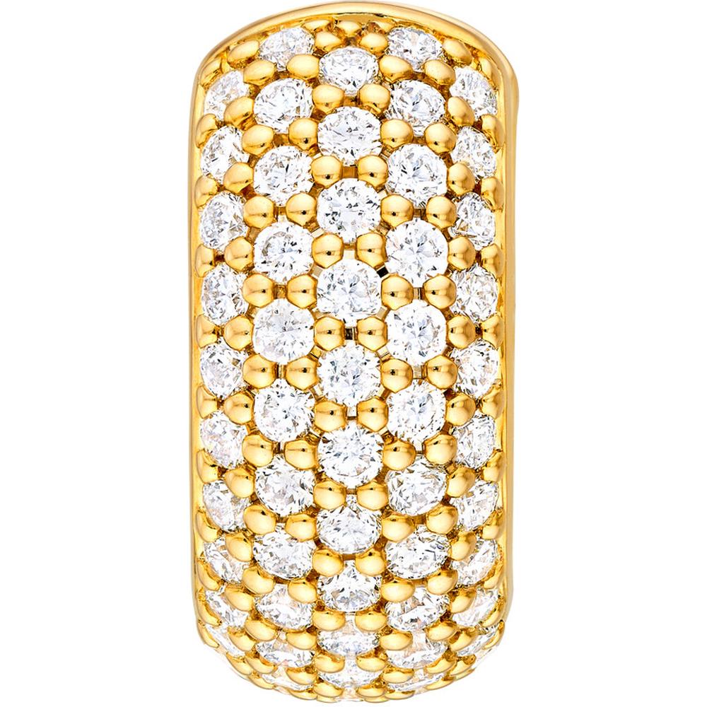 Olas d'Oro - 14K Yellow Gold 5-Row Diamond Pave Huggies - 0.54 Carat Total Diamond Weight