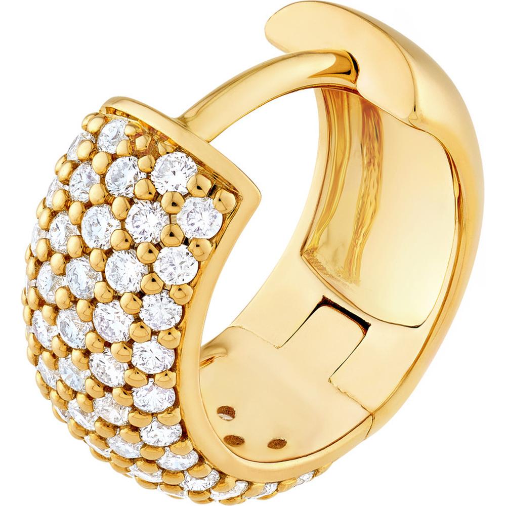 Olas d'Oro - 14K Yellow Gold 5-Row Diamond Pave Huggies - 0.54 Carat Total Diamond Weight