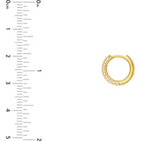 Olas d'Oro - 14K Yellow Gold 5-Row Diamond Pave Huggies - 0.54 Carat Total Diamond Weight