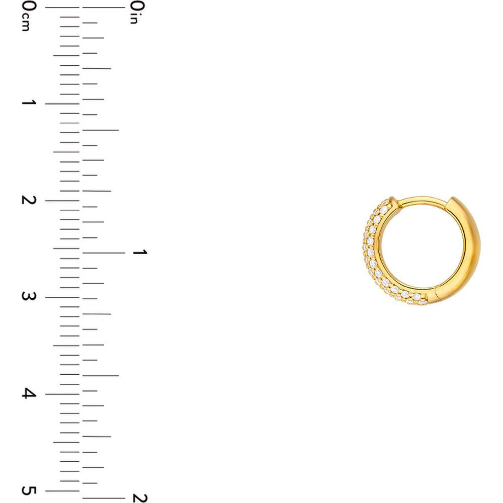 Olas d'Oro - 14K Yellow Gold 5-Row Diamond Pave Huggies - 0.54 Carat Total Diamond Weight
