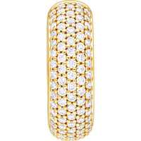 Olas d'Oro - 14K Yellow Gold 5 Row Pave Diamond Huggie Earrings - 0.81 Carat Total Diamond Weight