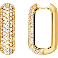Olas d'Oro - 14K Yellow Gold 5-Row Pave Diamond Paper Clip Earrings - 1.55 Carat Total Carat Weight