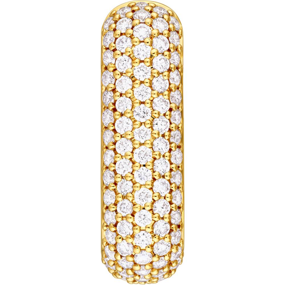 Olas d'Oro - 14K Yellow Gold 5-Row Pave Diamond Paper Clip Earrings - 1.55 Carat Total Carat Weight