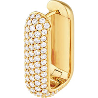 Olas d'Oro - 14K Yellow Gold 5-Row Pave Diamond Paper Clip Earrings - 1.55 Carat Total Carat Weight