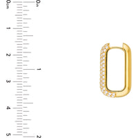Olas d'Oro - 14K Yellow Gold 5-Row Pave Diamond Paper Clip Earrings - 1.55 Carat Total Carat Weight