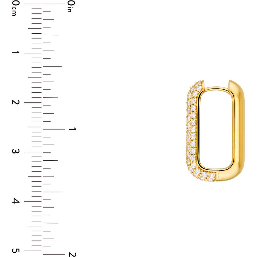 Olas d'Oro - 14K Yellow Gold 5-Row Pave Diamond Paper Clip Earrings - 1.55 Carat Total Carat Weight