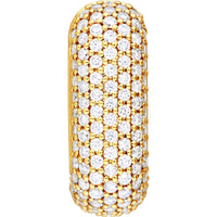 Olas d'Oro - 14K Yellow Gold 5-Row Pave Diamond Paper Clip Huggies - 1.33 Carat Total Diamond Weight