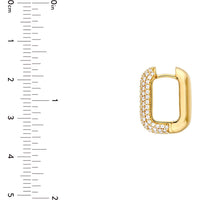 Olas d'Oro - 14K Yellow Gold 5-Row Pave Diamond Paper Clip Huggies - 1.33 Carat Total Diamond Weight